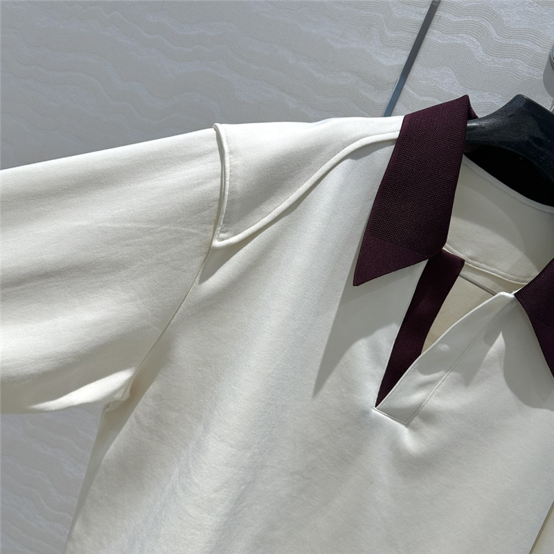 Pra*a sports lapel sweatshirt replica designer clothes