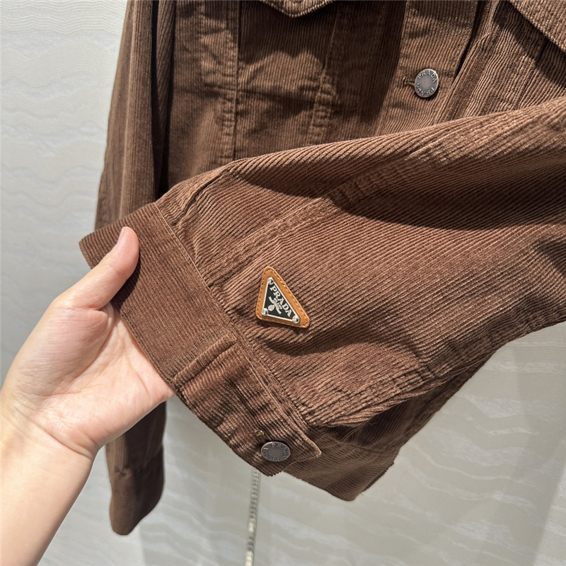 Pra*a corduroy jacket replica designer clothes