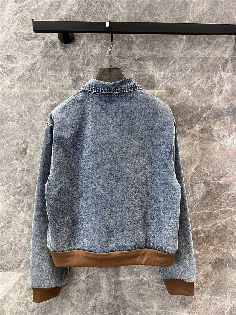 M1um1u letter denim sweatshirt replicas clothes