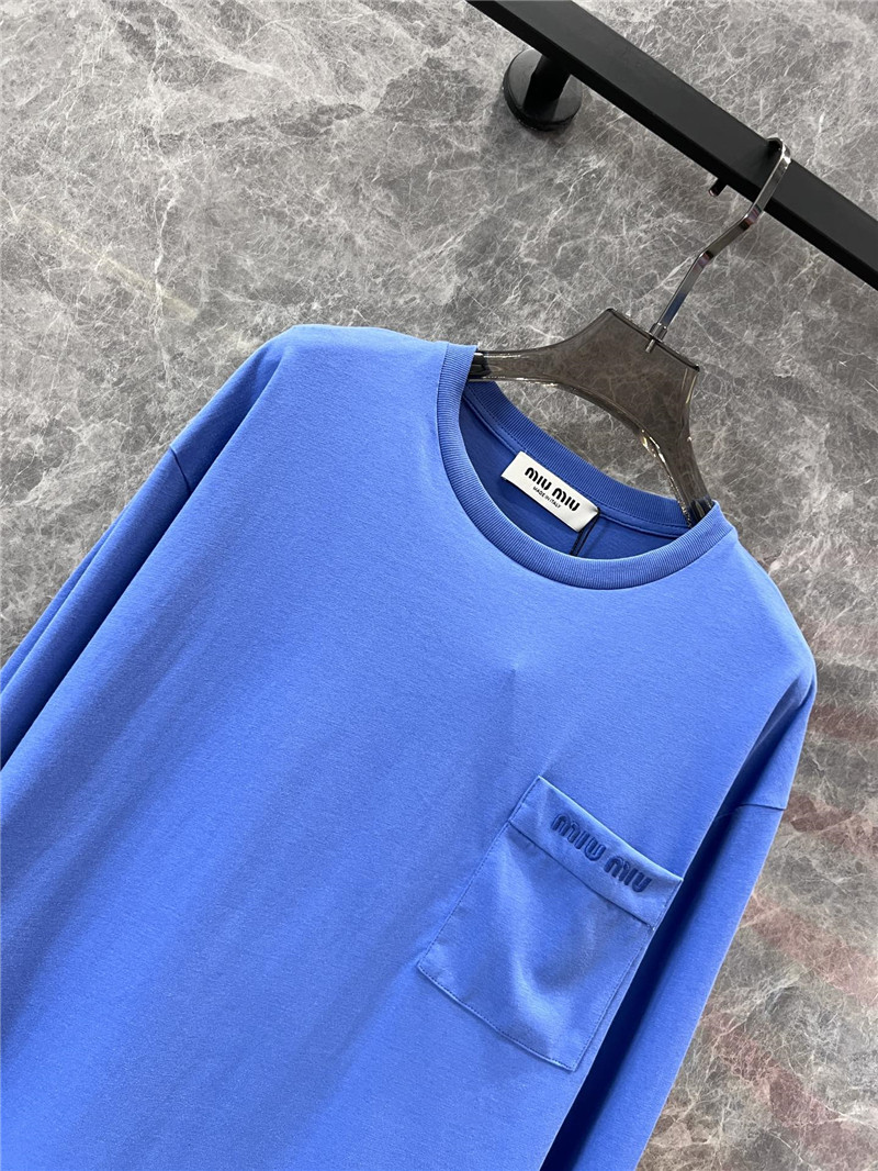 M1um1u round neck long sleeve t-shirt cheap replica designer clothes
