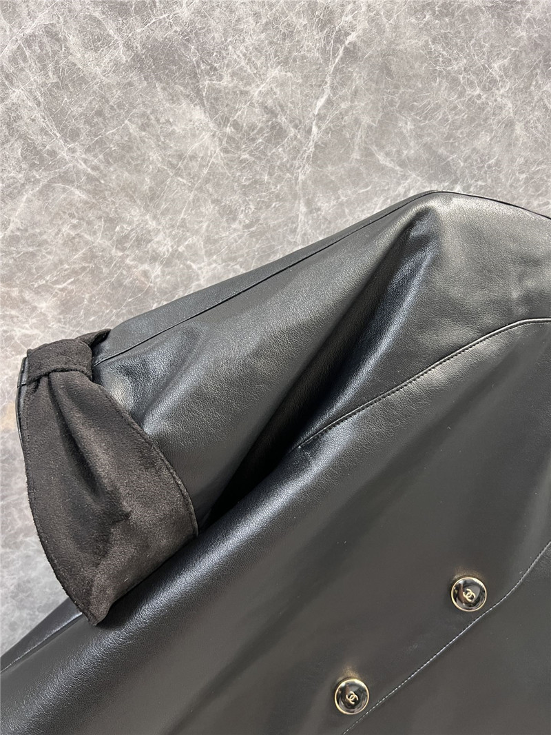 Ch**el short-sleeved leather jacket replica clothing sites
