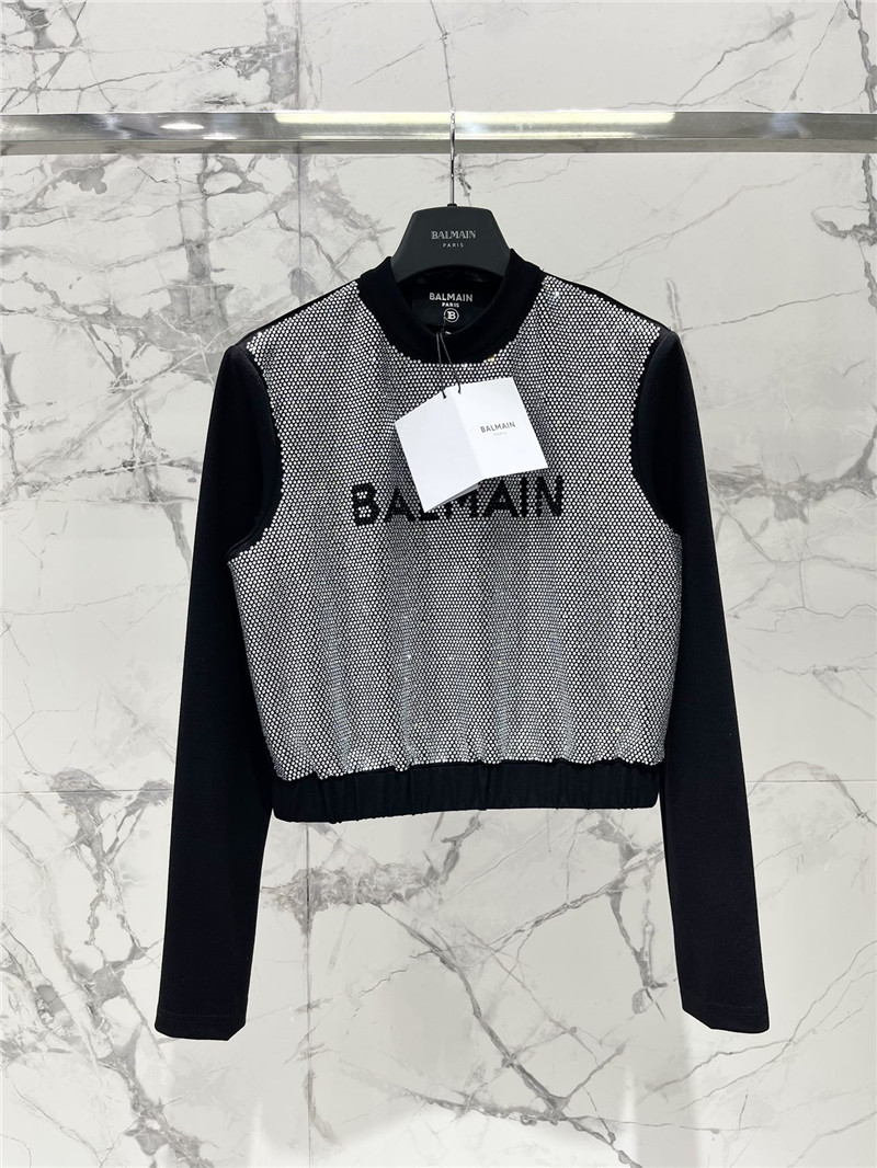 Balmain new rhinestone top replica d&g clothing