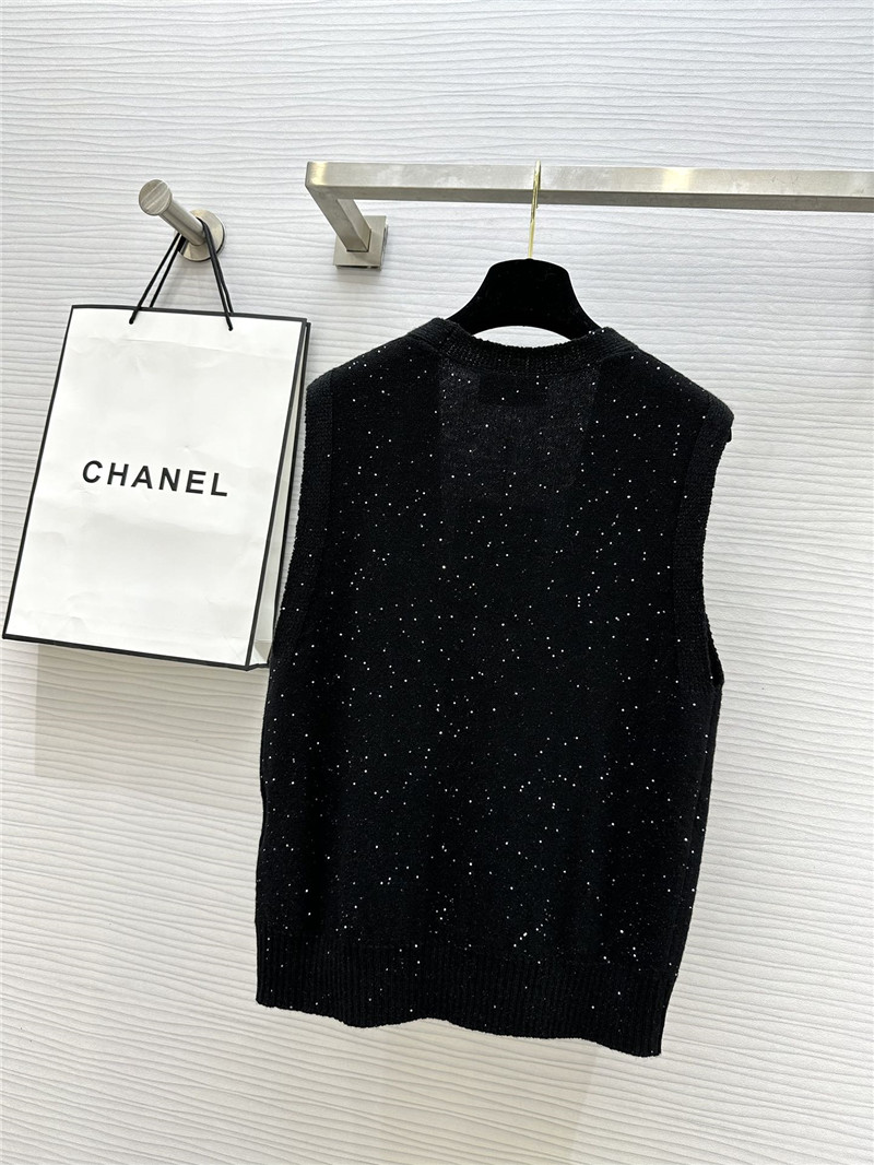 Ch**el wool sequin yarn vest replica clothes