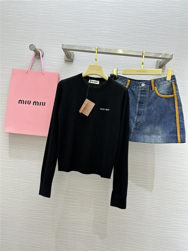 M1um1u knitted long-sleeved top replica clothing sites