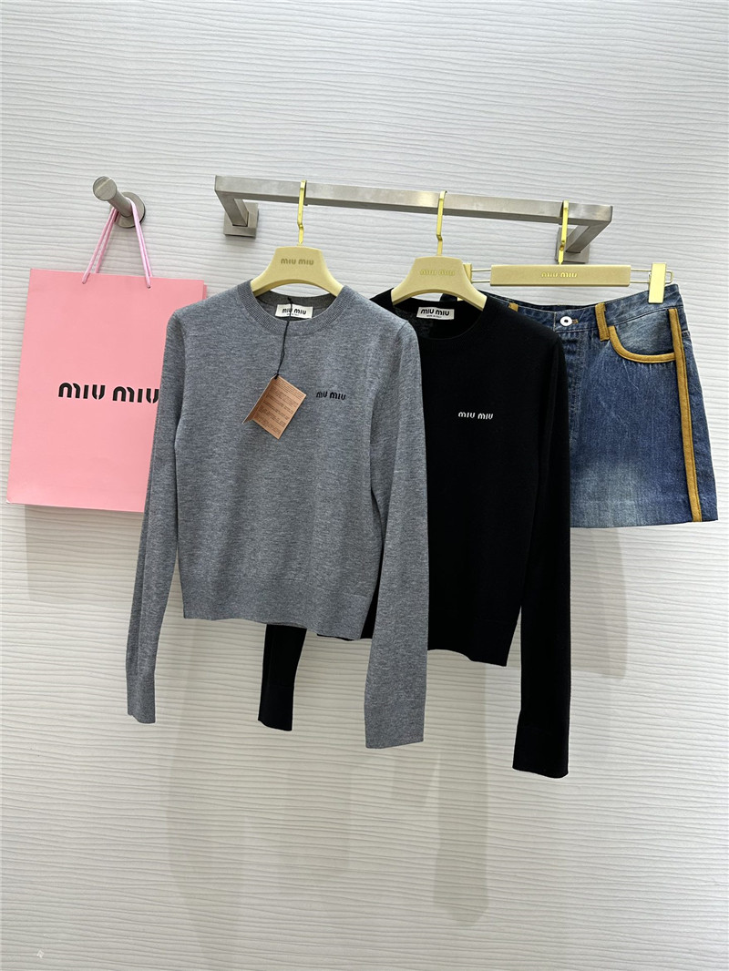 M1um1u knitted long-sleeved top replica clothing sites