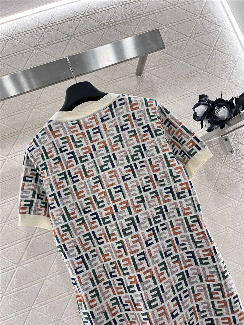 F**di short sleeve jacquard dress replica d&g clothing