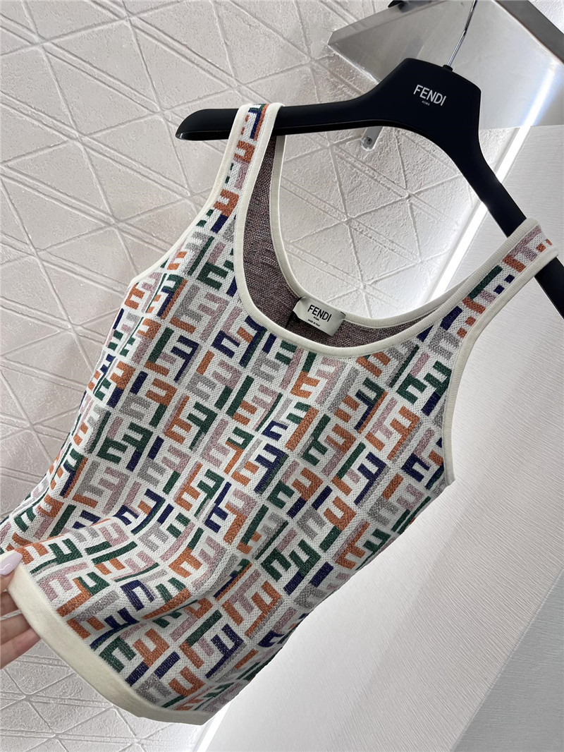F**di jacquard knit vest replica d&g clothing