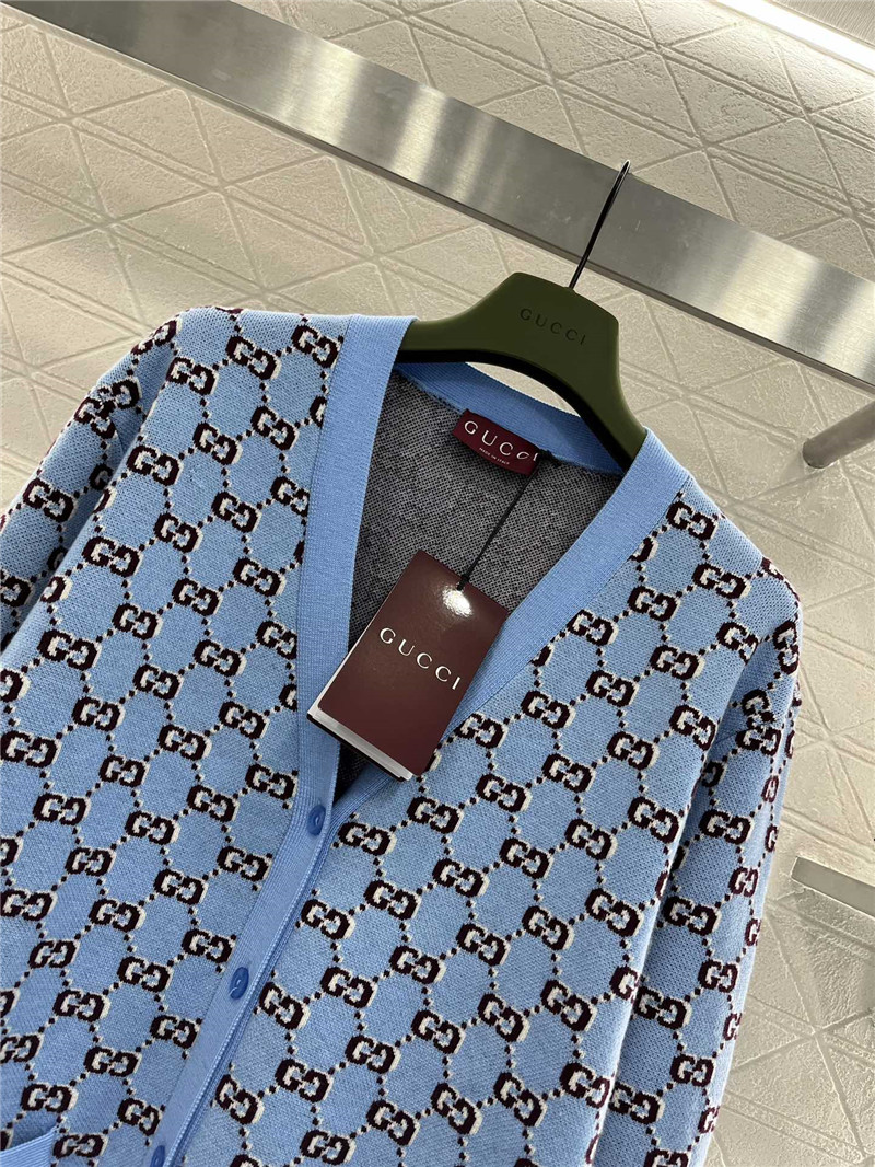 Gvc*1 gg shadow jacquard cardigan blue/multi