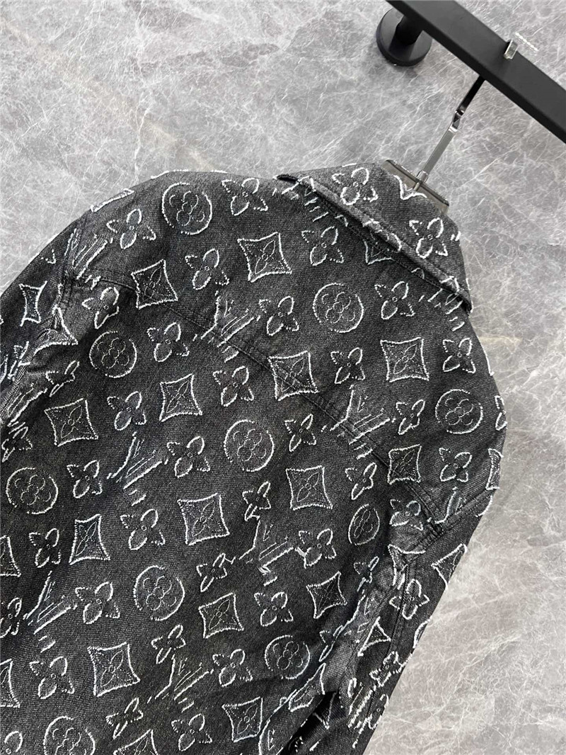l0vis Vvtt0n lv logo jacquard denim jacket replicas clothes