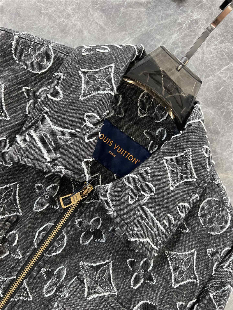 l0vis Vvtt0n lv logo jacquard denim jacket replicas clothes
