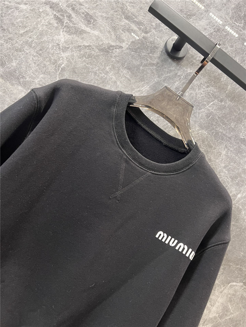 M1um1u round neck sweatshirt + short skirt set replica clothes