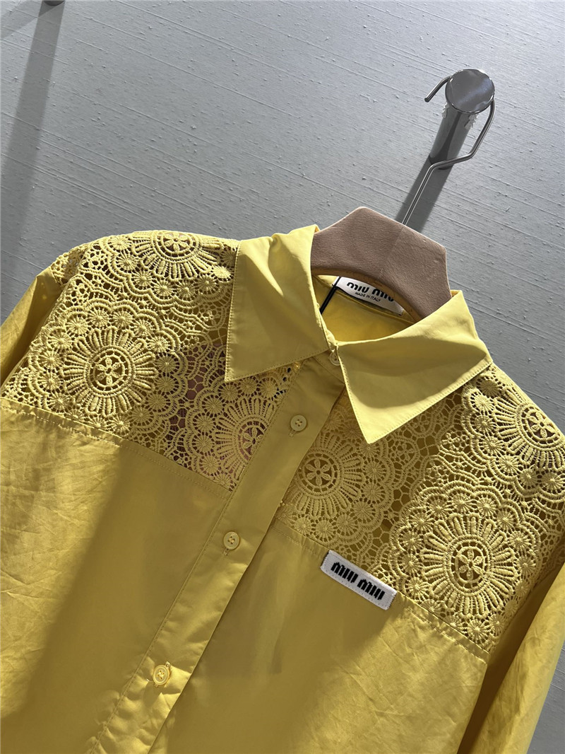 M1um1u patchwork long-sleeved shirt replica clothing sites