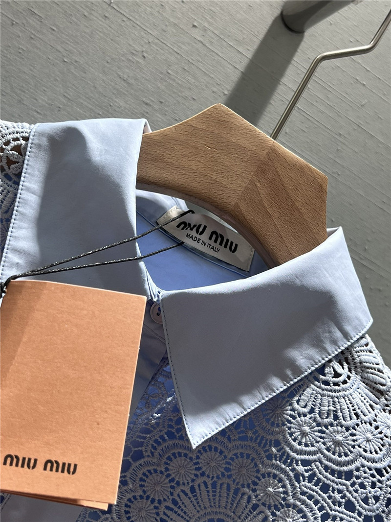 M1um1u patchwork long-sleeved shirt replica clothing sites