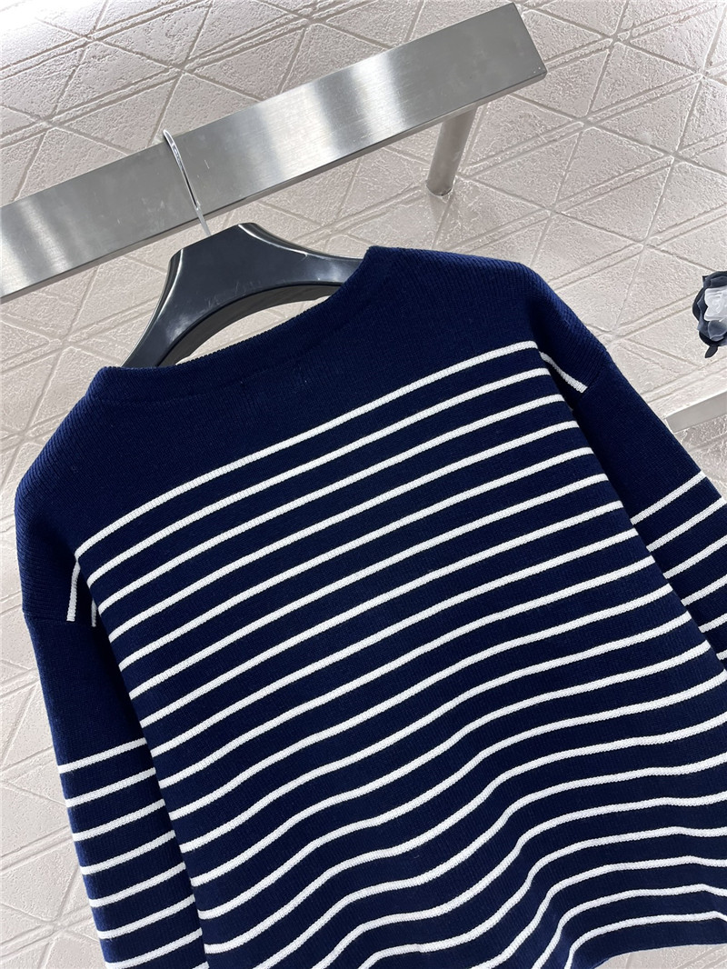 Ce1i*e triomphe striped ribbed sweater navy/white
