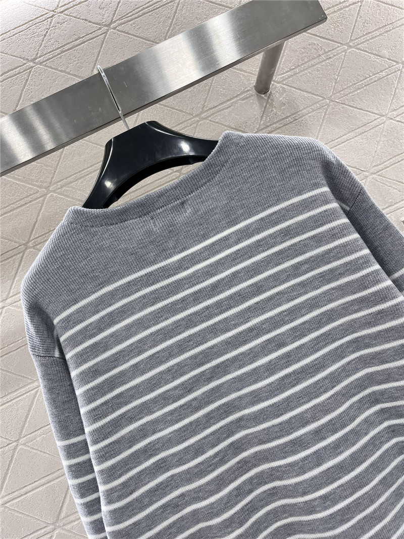 Ce1i*e triomphe striped ribbed sweater grey/white
