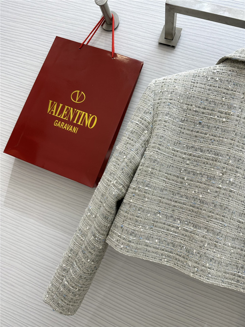 Va1e*ntin0 tweed lapel jacket cheap replica designer clothes