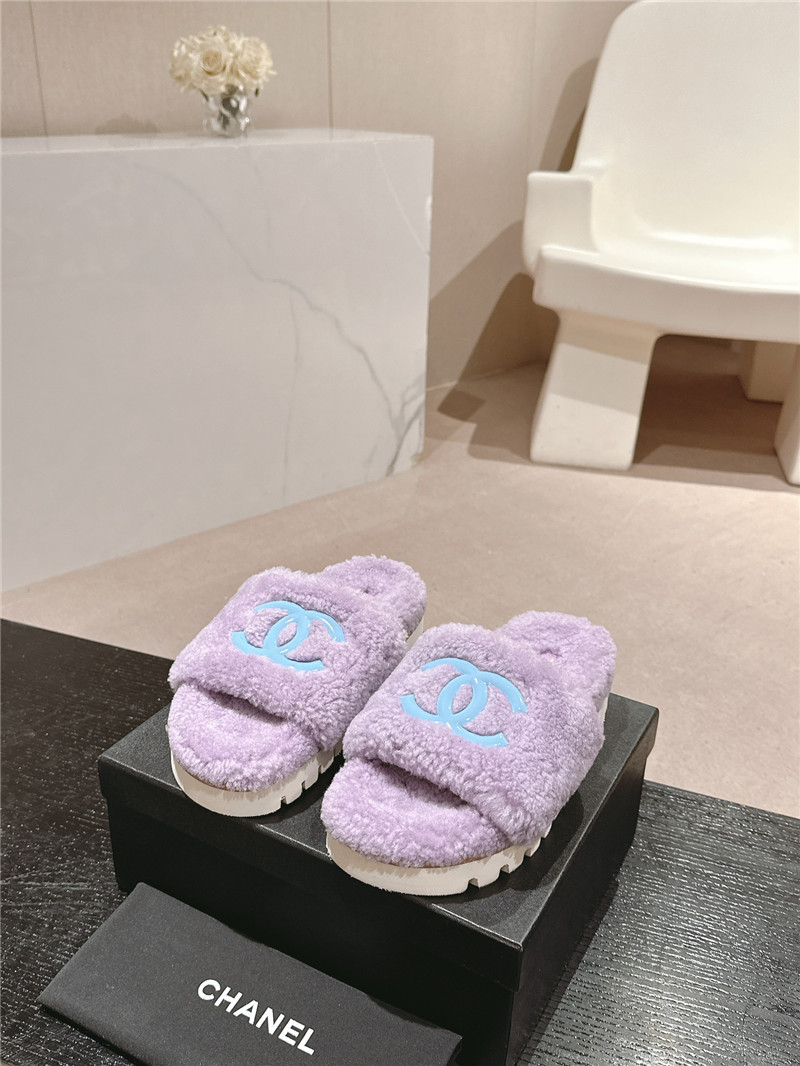 Ch**el purple wool home slide slippers