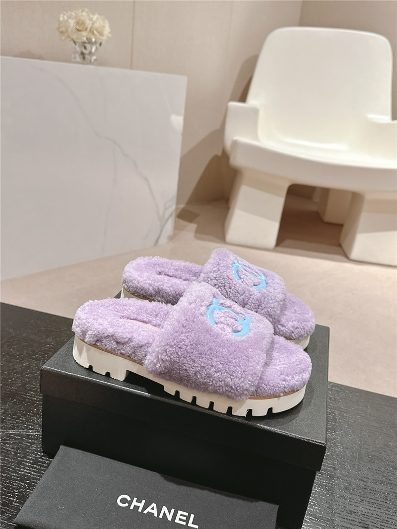 Ch**el purple wool home slide slippers