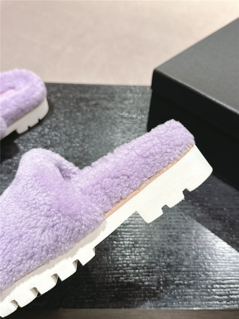 Ch**el purple wool home slide slippers