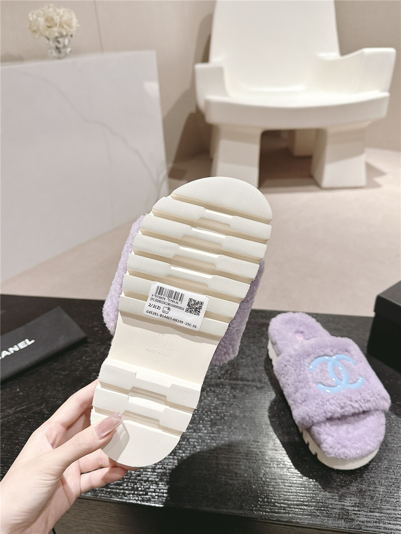 Ch**el purple wool home slide slippers