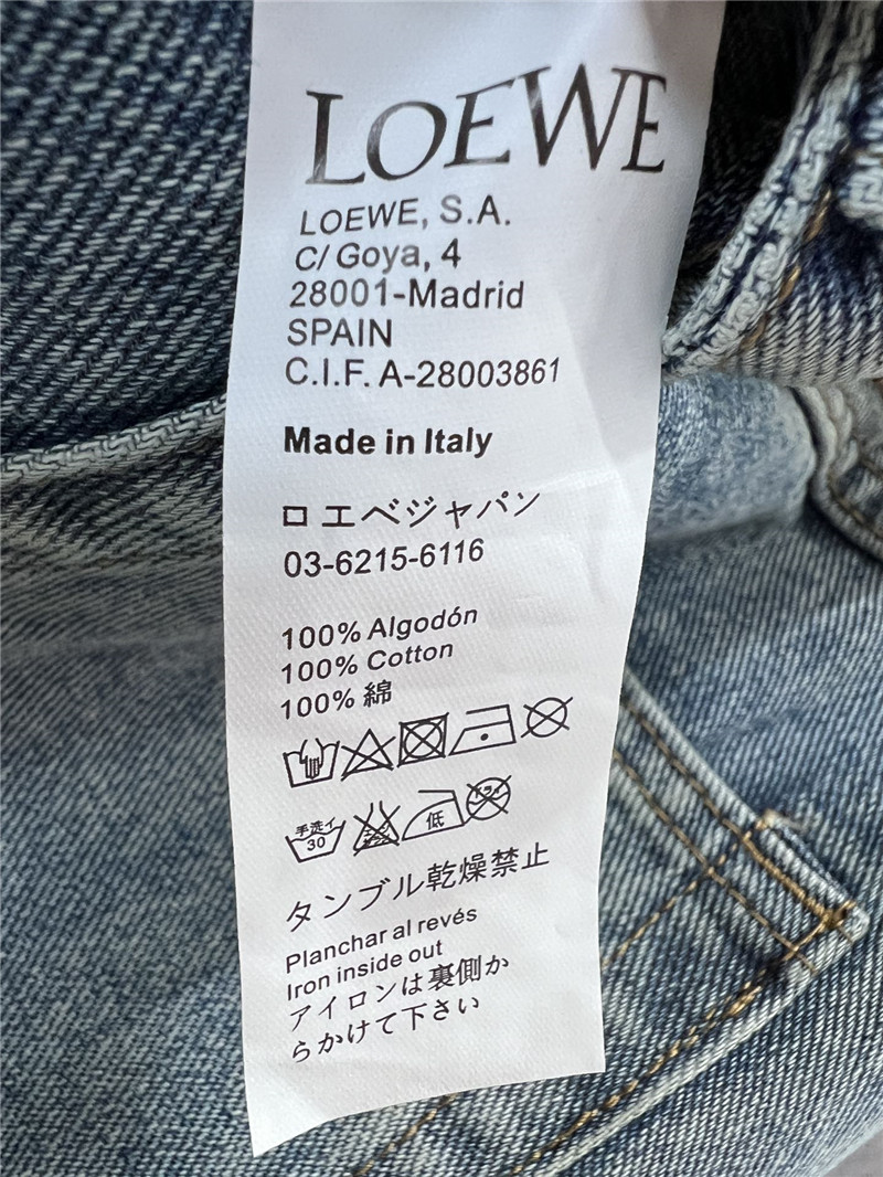 L0ew* offset waistband denim trousers replica clothes