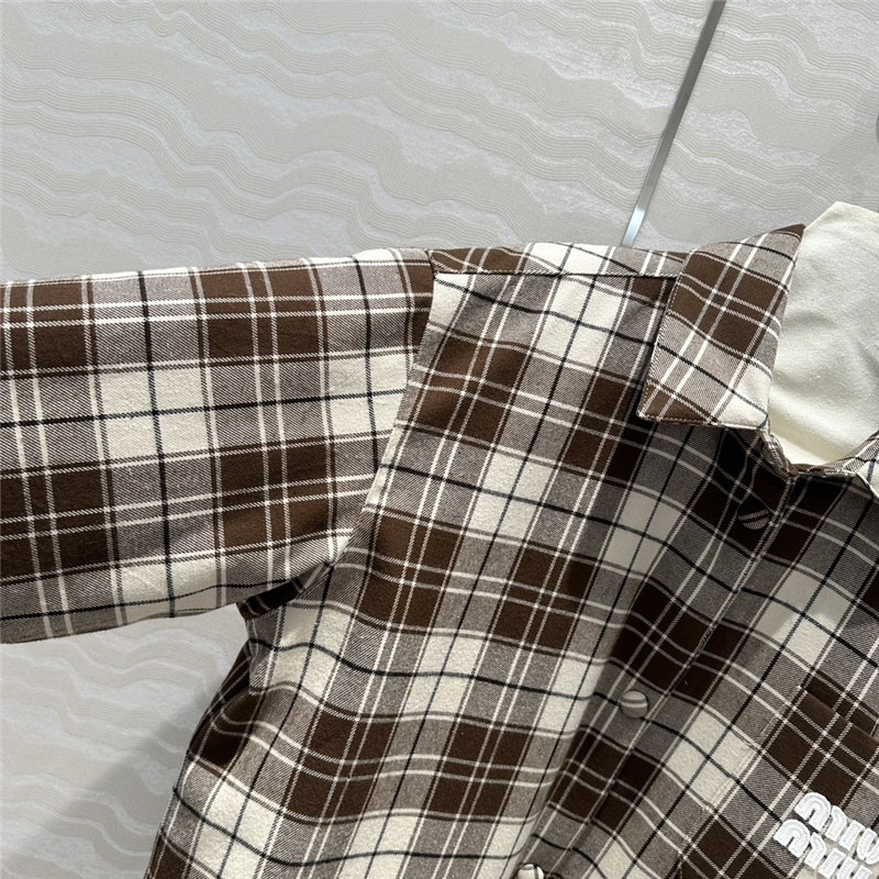 M1um1u plaid cotton jacket replica d&g clothing