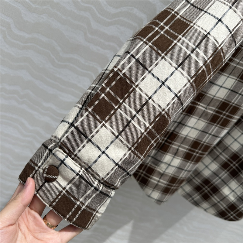 M1um1u plaid cotton jacket replica d&g clothing