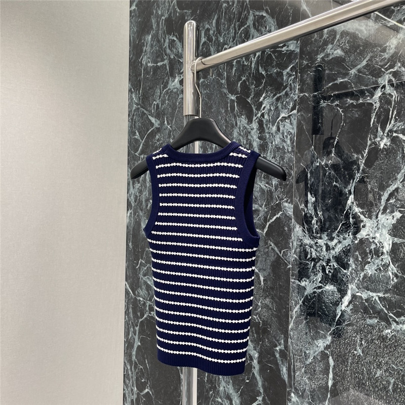 Ch**el striped knitted vest replica designer clothes