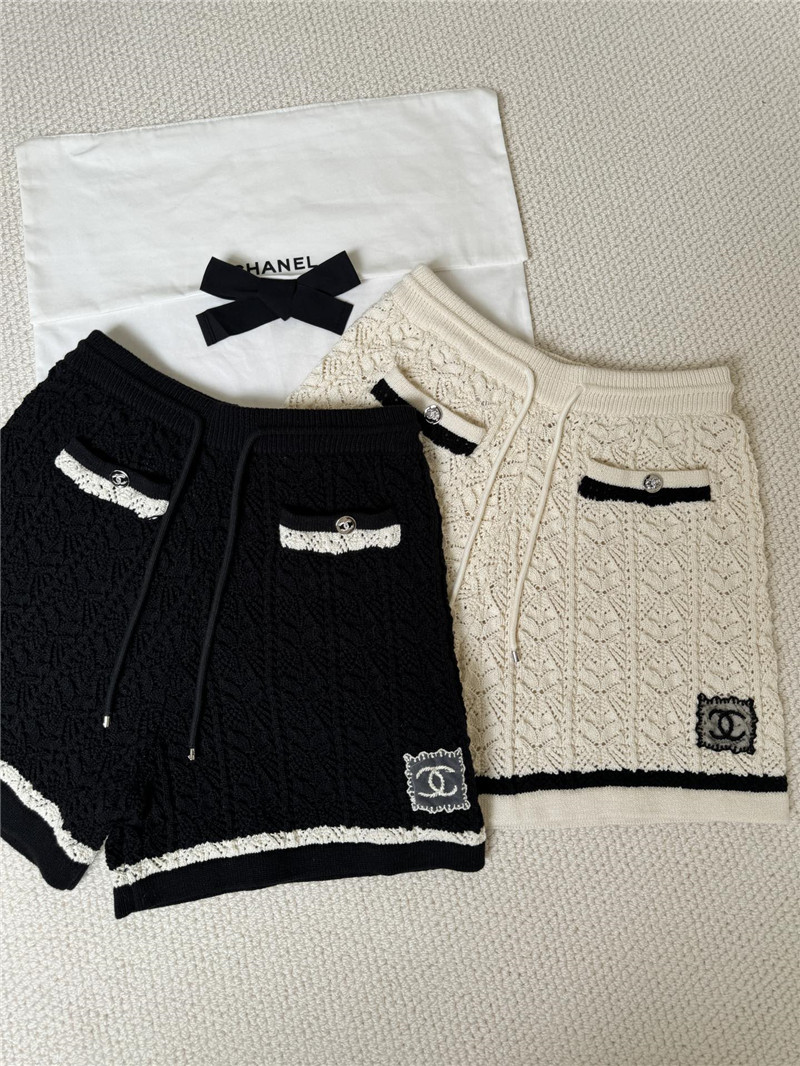 Ch**el hollow knit high waist shorts replicas clothes