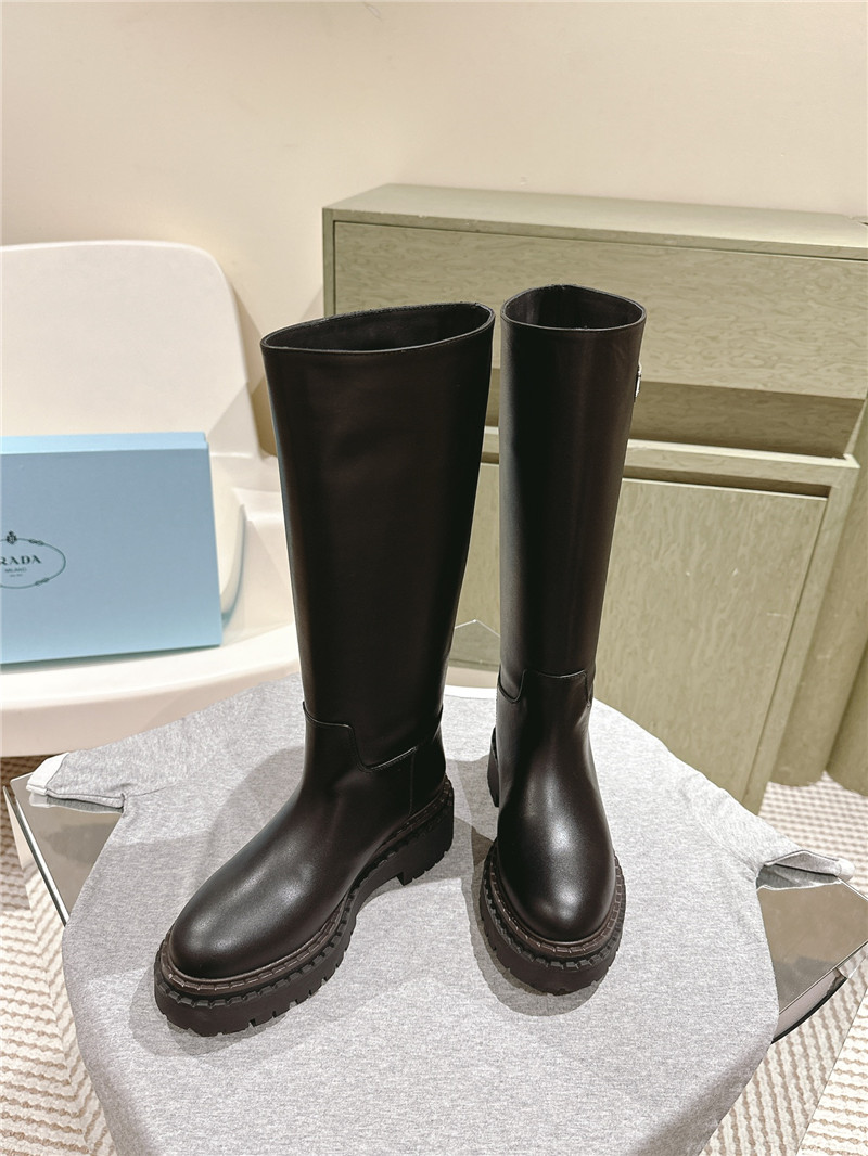 Pra*a black knee-high boots for women