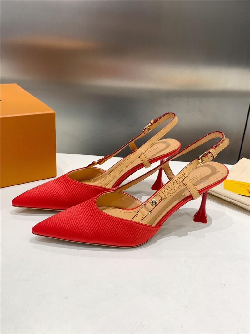 l0vis Vvtt0n blossom slingback pumps red embroidered