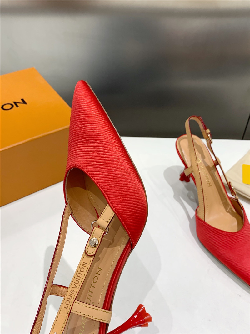 l0vis Vvtt0n blossom slingback pumps red embroidered