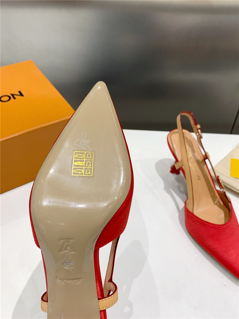 l0vis Vvtt0n blossom slingback pumps red embroidered