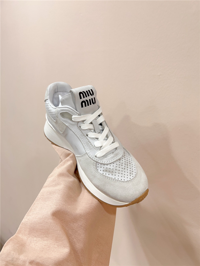 Miu Miu Women Perforated Low-Top Sneakers