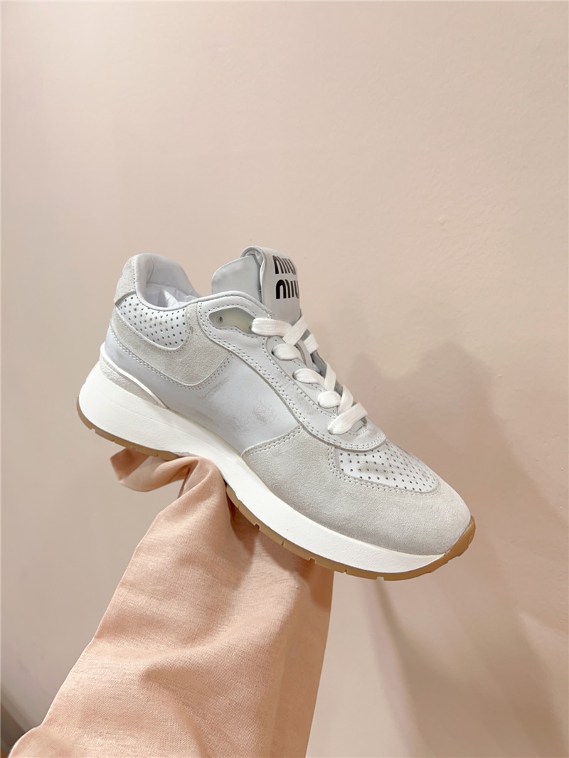 Miu Miu Women Perforated Low-Top Sneakers