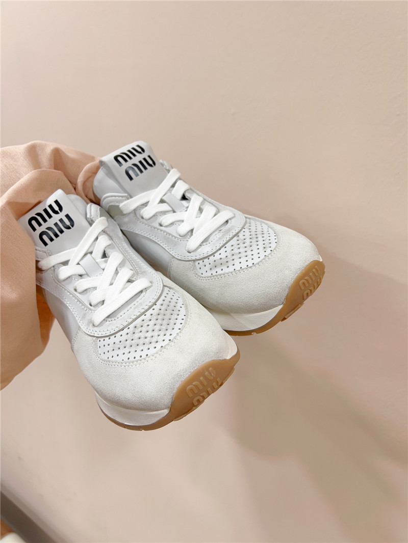 Miu Miu Women Perforated Low-Top Sneakers