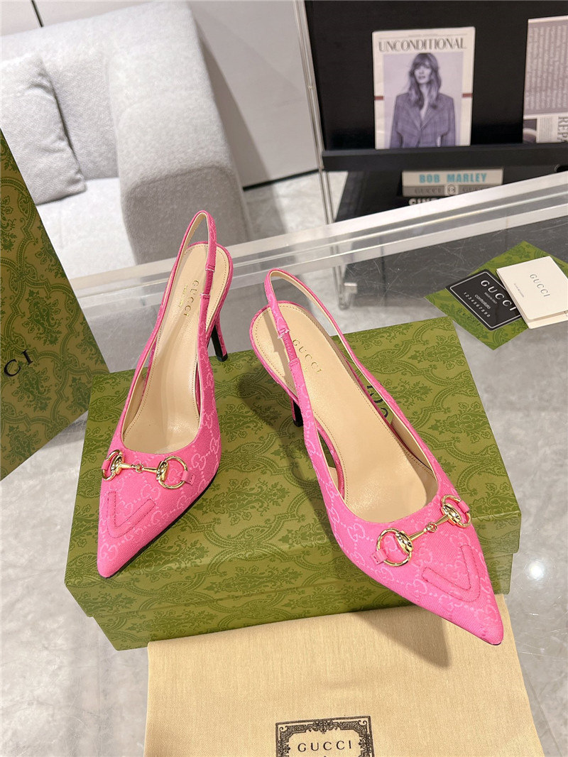 Gvc*1 horsebit gg canvas slingback pumps in pink