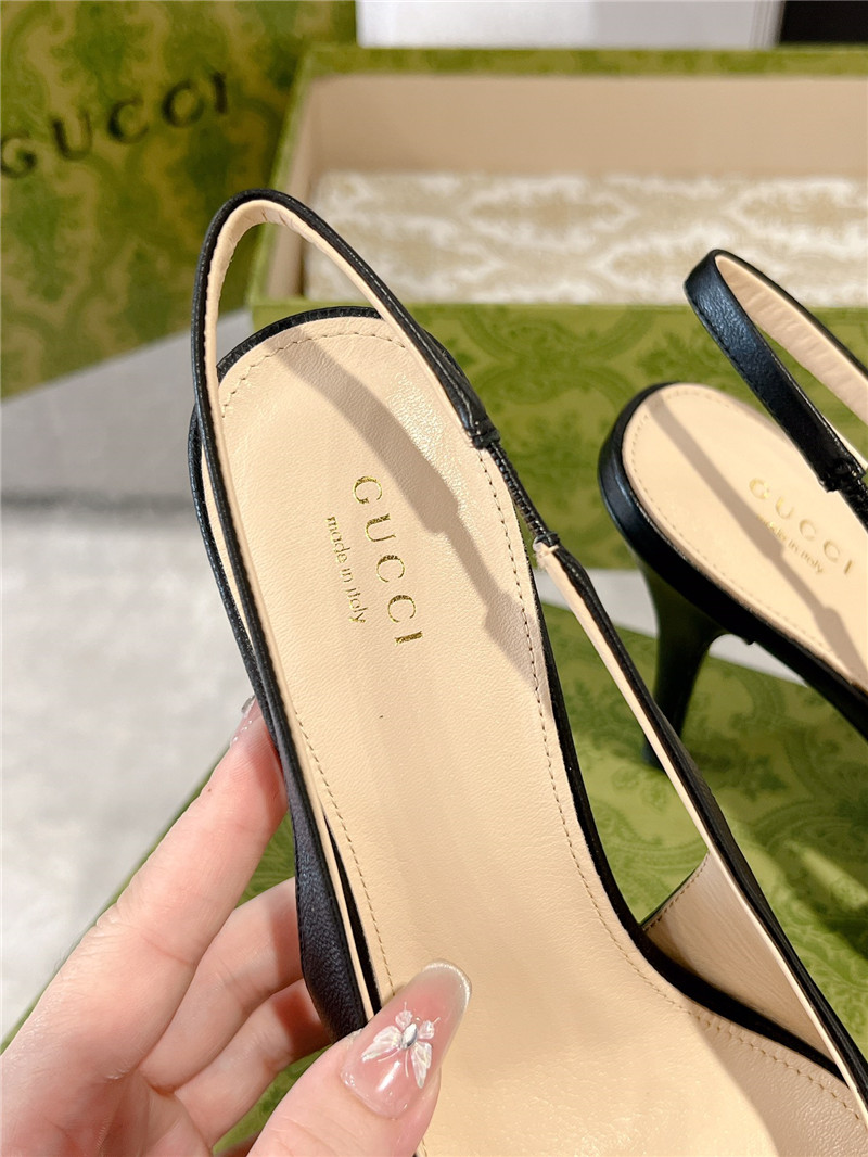 Gvc*1 horsebit slingback pumps in black leather