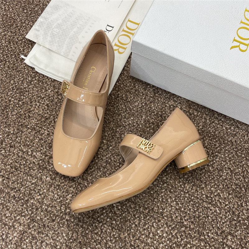 D10r miss D10r strap pumps nude patent calfskin