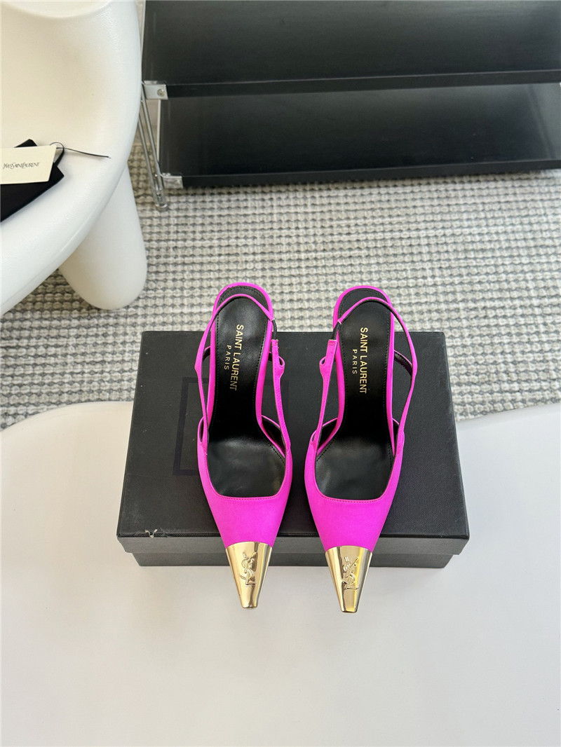 Y51 jeanne slingback pumps in fuchsia smooth leather