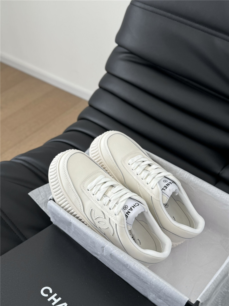 Ch**el lace-up platform canvas sneakers