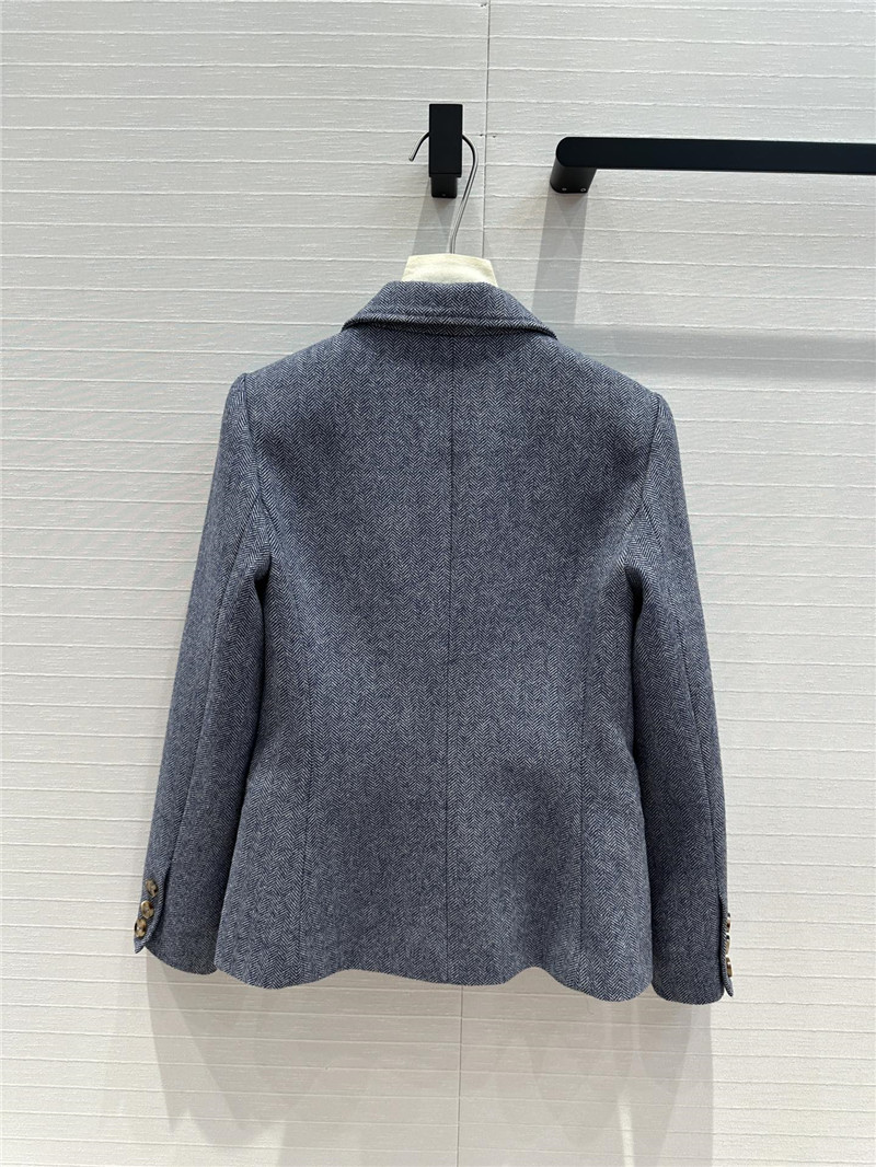 L0ew* haze blue herringbone suit jacket replica clothing