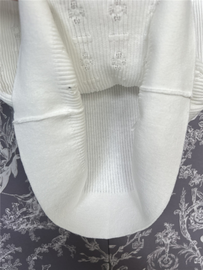 Ch**el jacquard crochet knitted vest in white