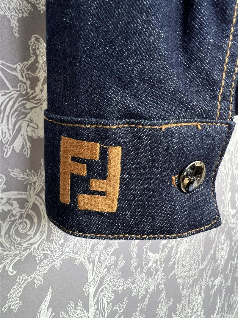 F**di denim stand collar jacket replica clothing sites