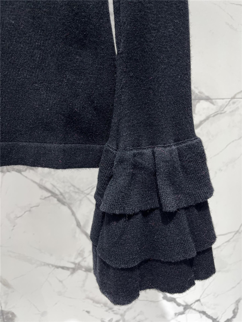 Va1e*ntin0 ruffled viscose and wool sweater black