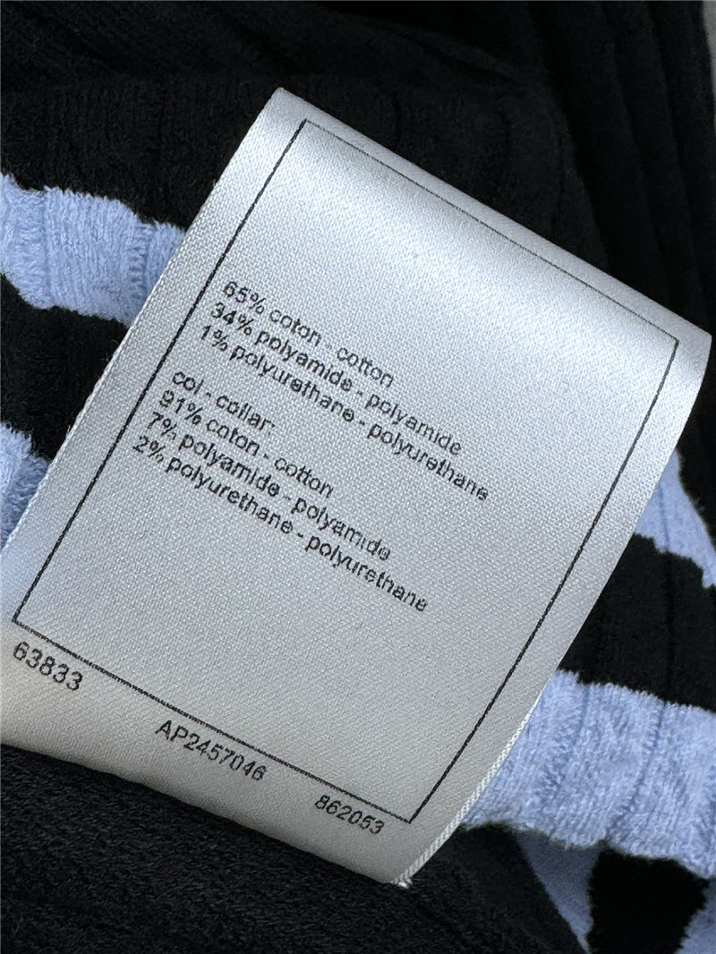 Ch**el contrast cable-knit sweater black/blue