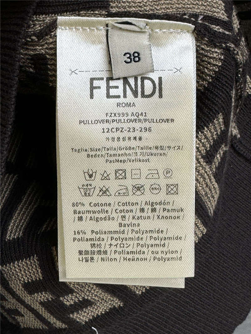 F**di oblique cotton knitted jumper brown