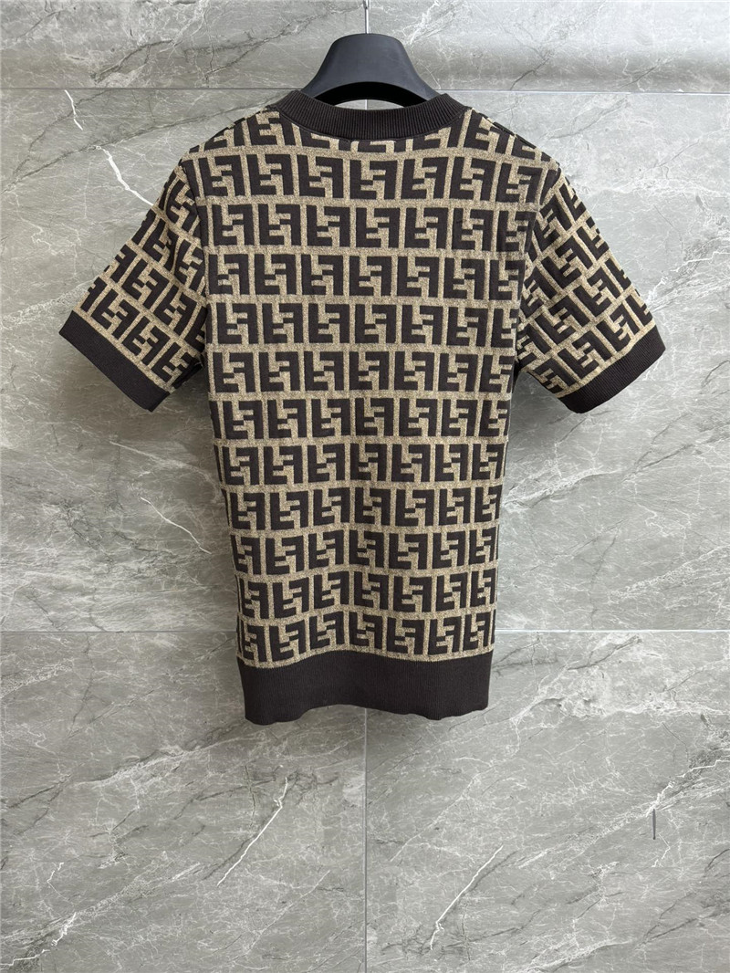F**di ff short-sleeve cotton knit sweater brown