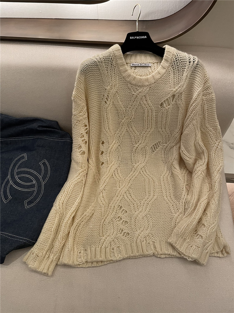 Acne Studios Distressed Cable Knit Sweater