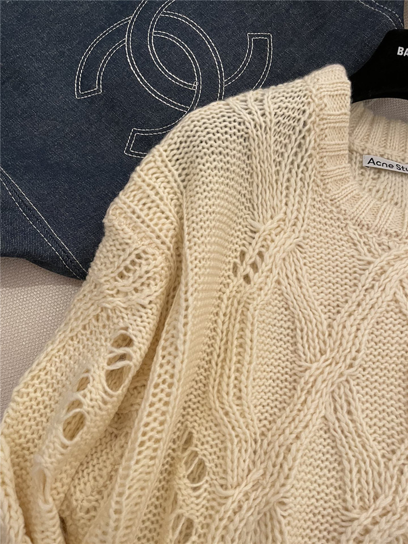 Acne Studios Distressed Cable Knit Sweater